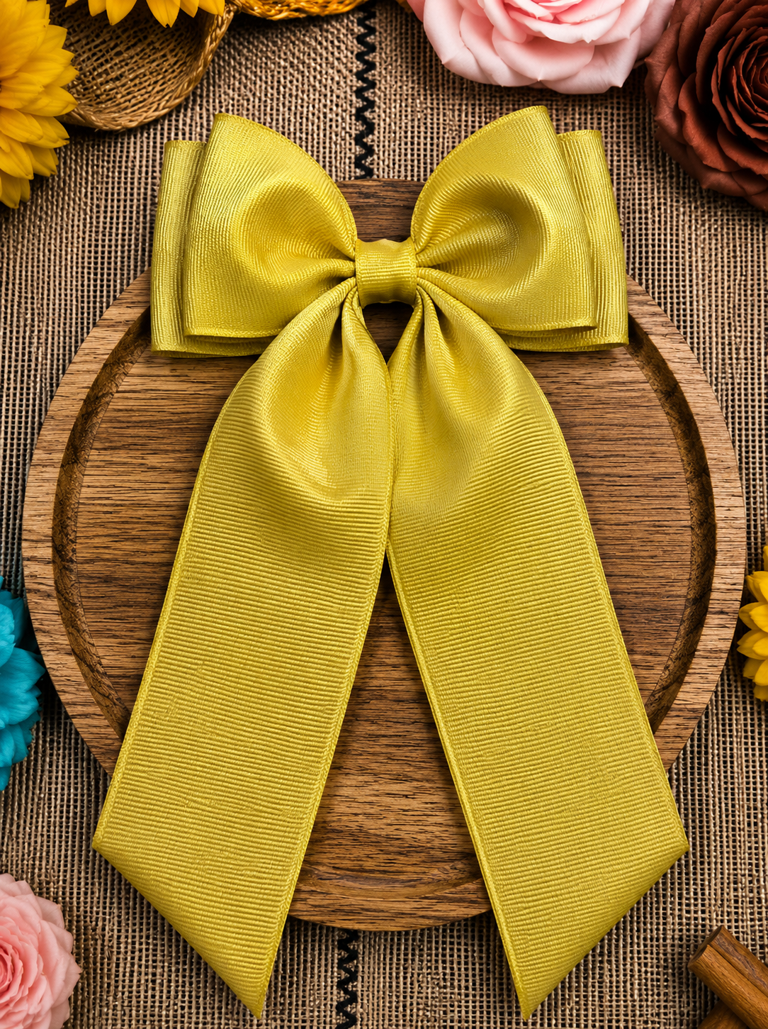 Double Looped Long Tail Boutique Hair Bow | Girls Grosgrain Hair Bow (9/8/26)