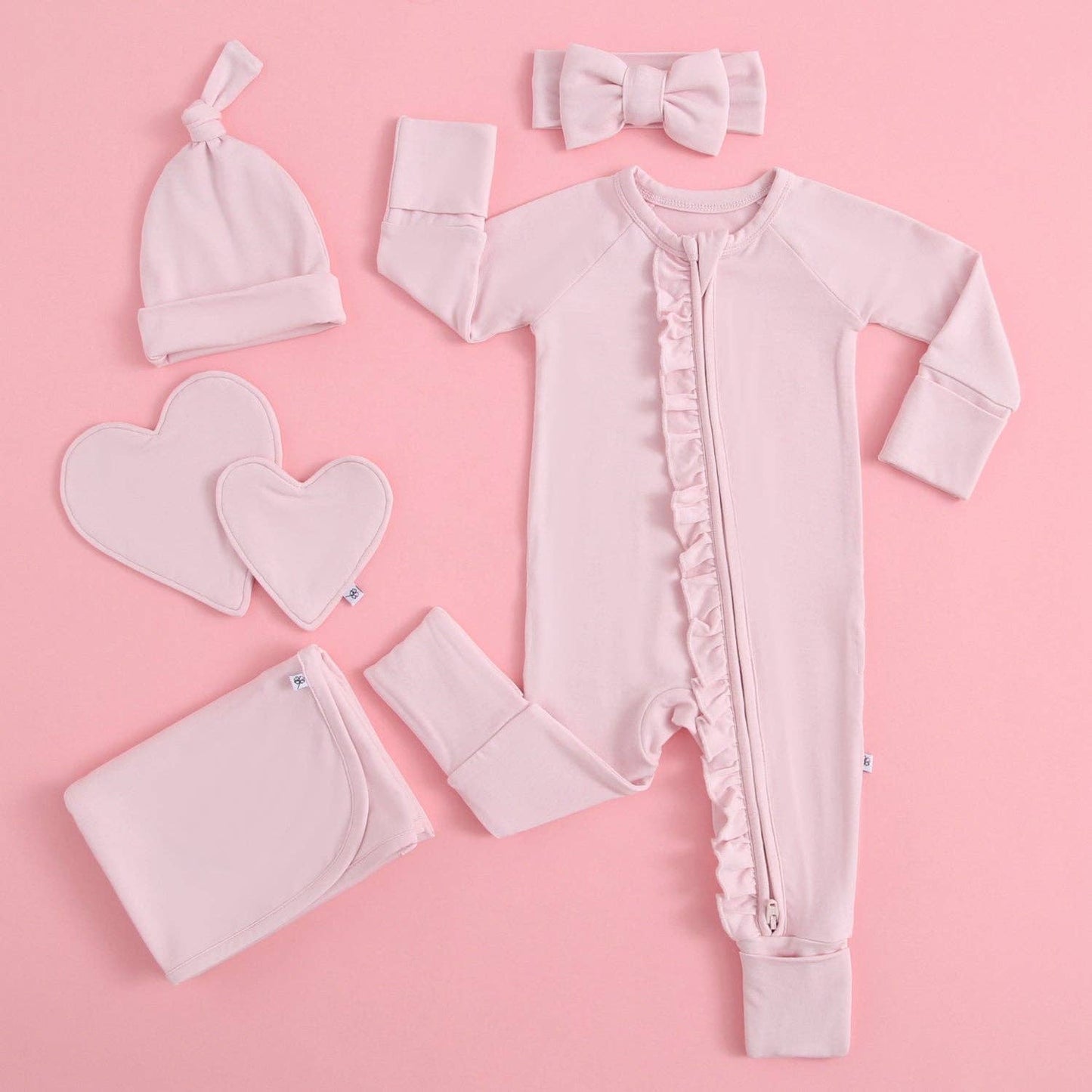 Dawn Ruffled Bamboo Baby Clothing Light Pink Baby Girl