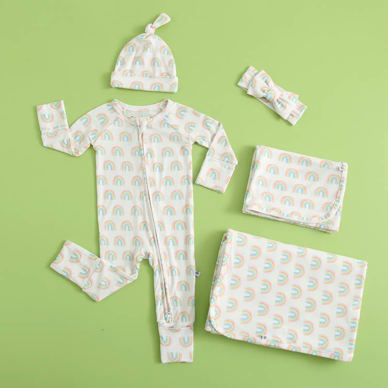Forever Rainbow Zippered Baby Romper NICU Going Home Outfit