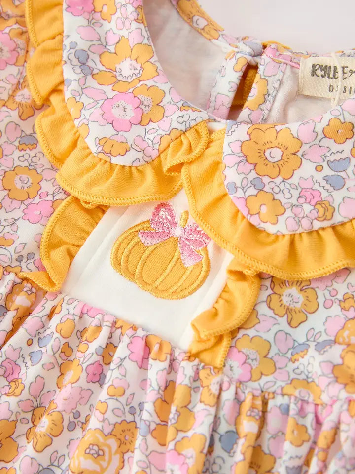(PRESALE) Pumpkin Floral Baby Bubble Romper (ETA: End of July)