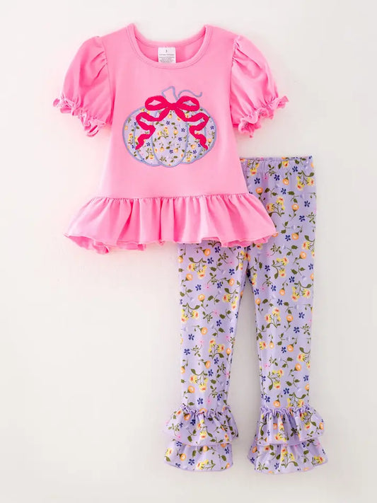Pink Ribbons & Ruffles Pumpkin Set
