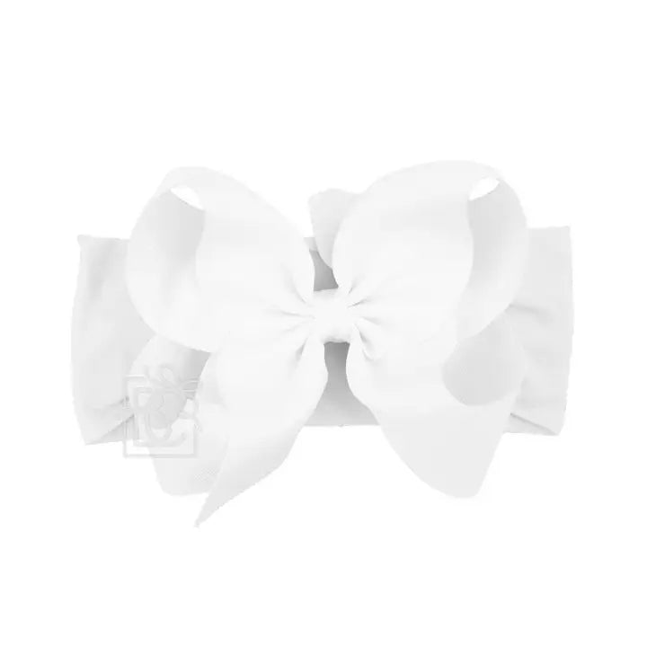 Wide Pantyhose Headband W/Classic Grosgrain Bow (Beyond Creations)