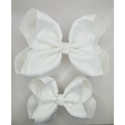 White Eyelet Bow 6"