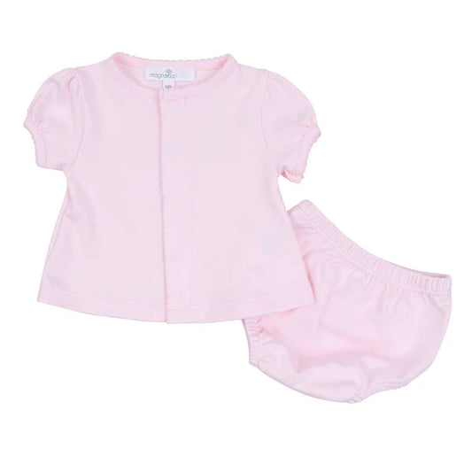 Solid Essentials Ruffle Diaper Cover Set - Pink