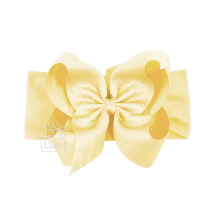 Wide Pantyhose Headband W/Classic Grosgrain Bow (Beyond Creations)