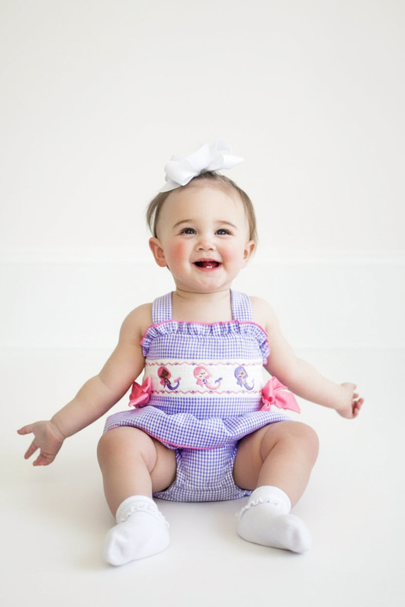 Ocean Fantasy Embroidery Baby Girls Romper