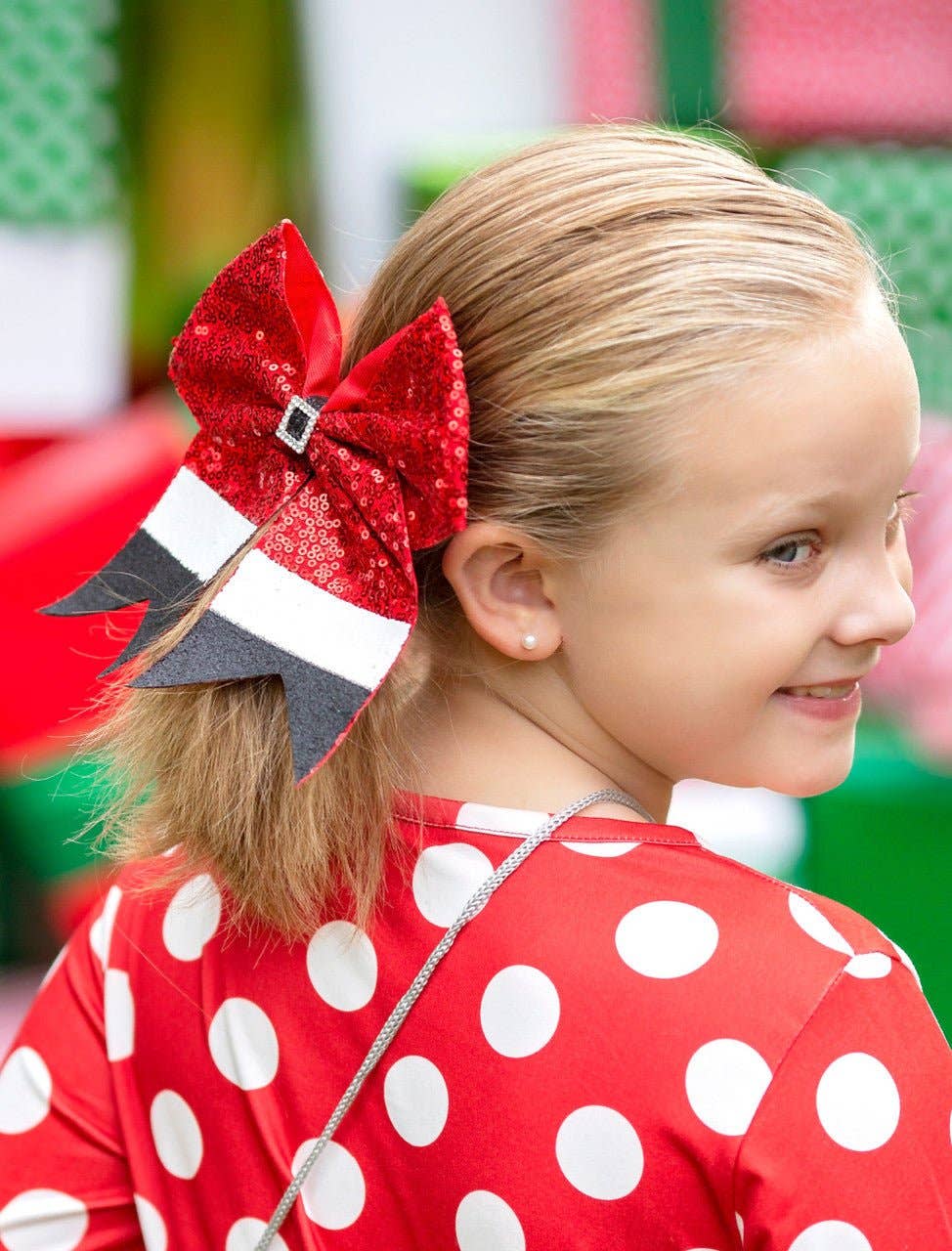 Santa Claus Sequin Cheer Bow