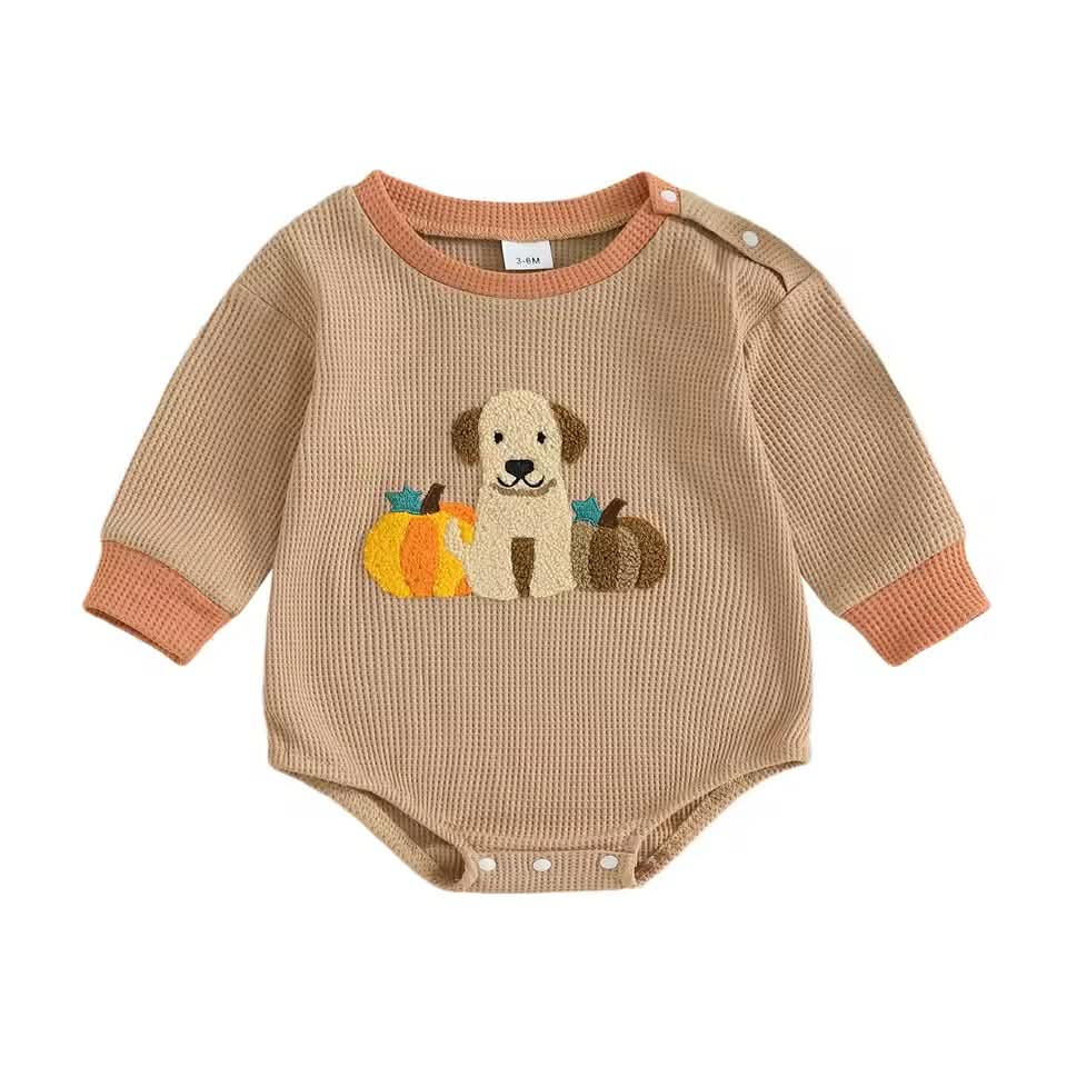 Puppy Dog Pumpkin Romper