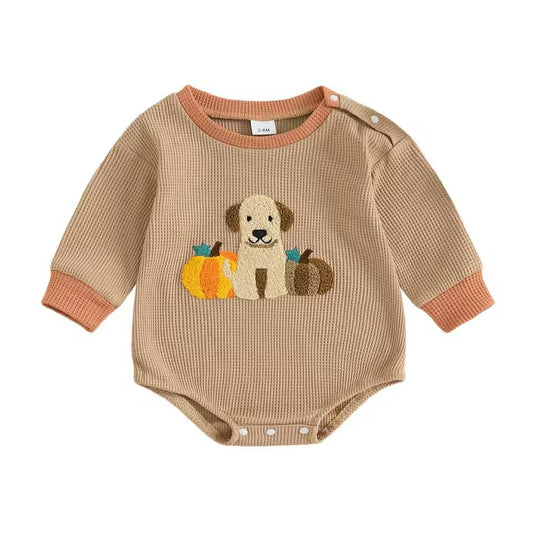 Puppy Dog Pumpkin Romper