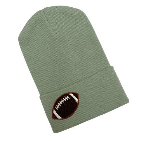 Chenille Football Patch Newborn Boy Hat Hospital Hat