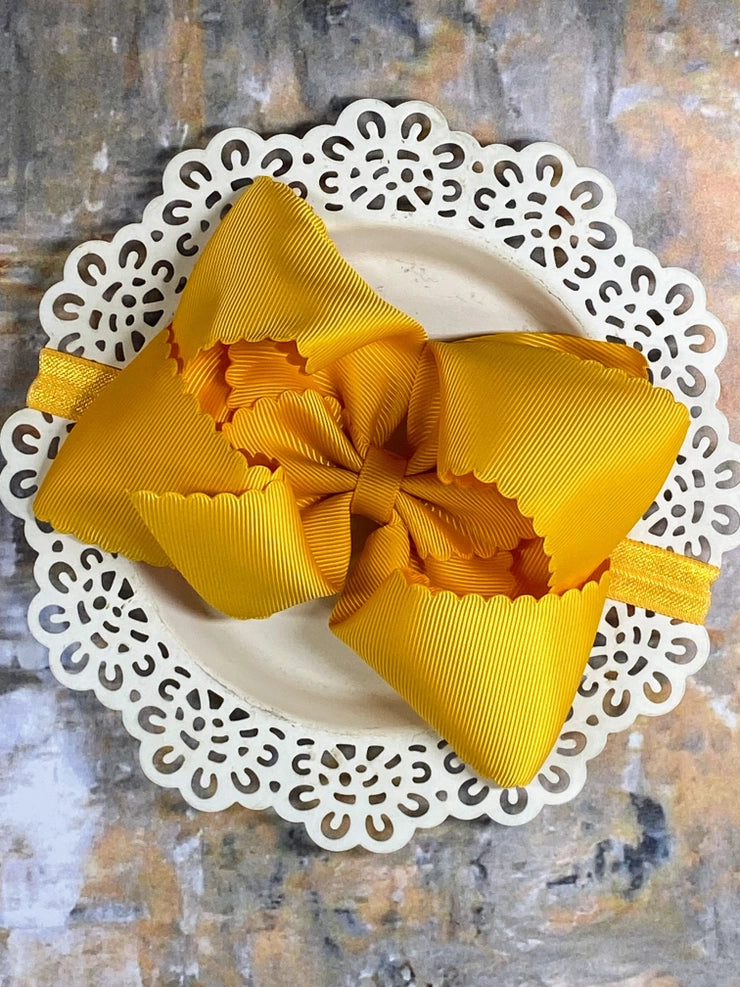 5.5" Scallop Hairbow Headband