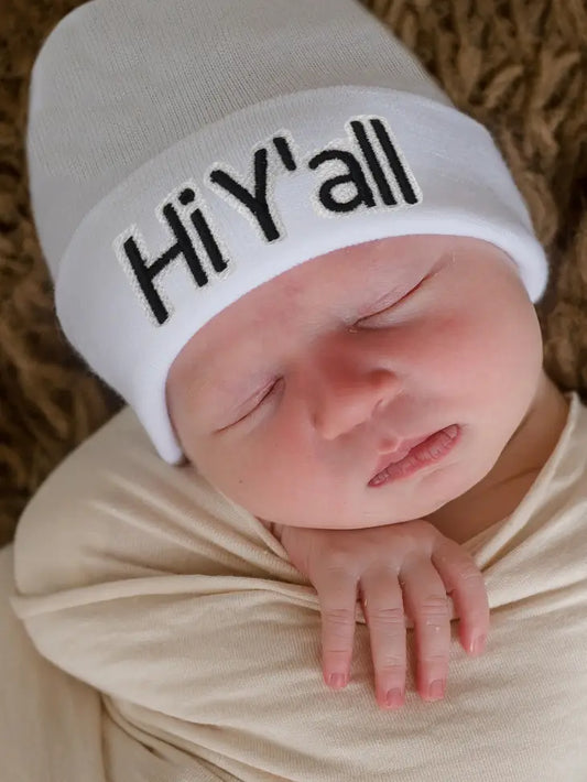 Hi Y'All Baby Hat - 0-3 Hospital Hat