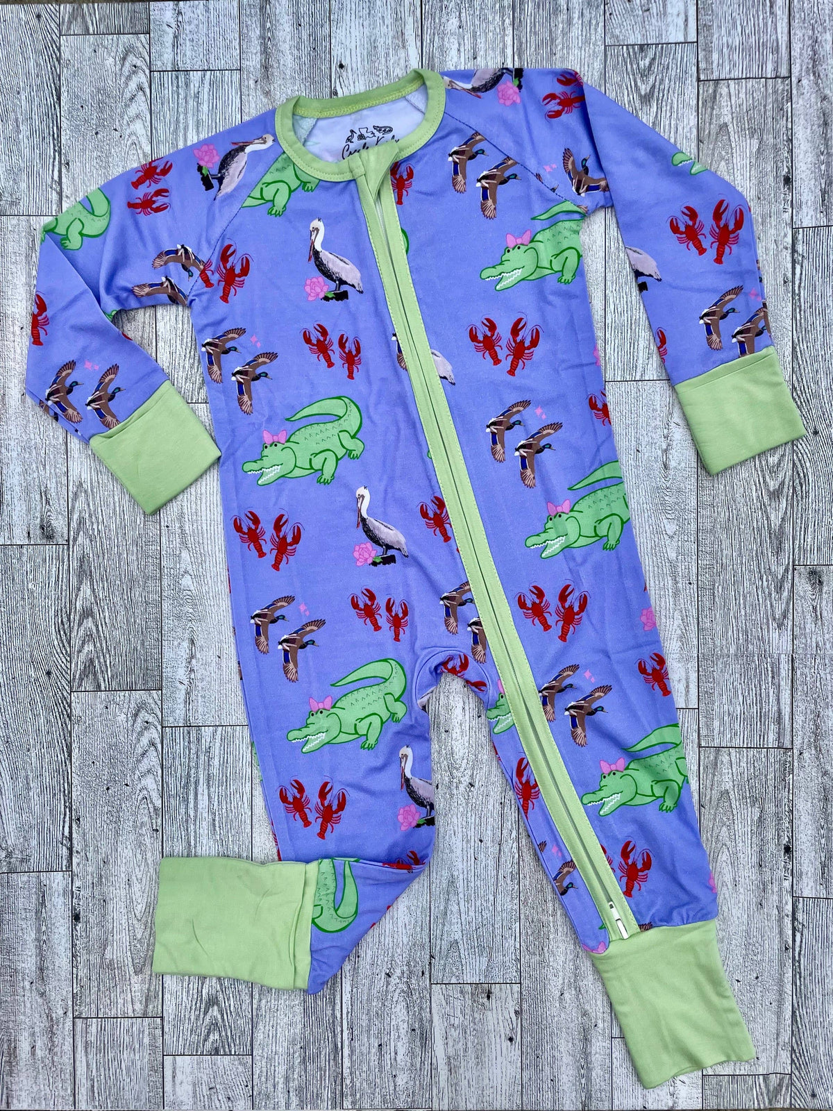 BEDTIME ON THE BAYOU BABY GIRL FOOTIE SLEEPER