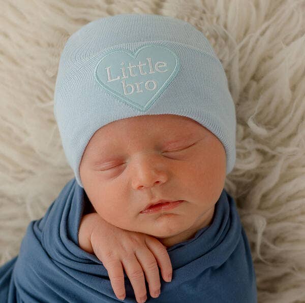 Little SIS or Bro Heart Patch White Hospital Hat