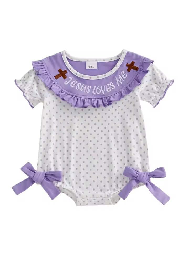 Purple Jesus Loves Me Romper