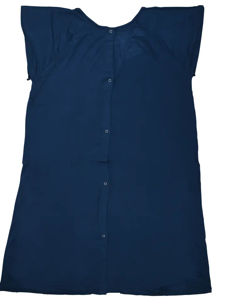 Navy Blue Maternity Mommy Labor and Delivery/ Nursing Gown