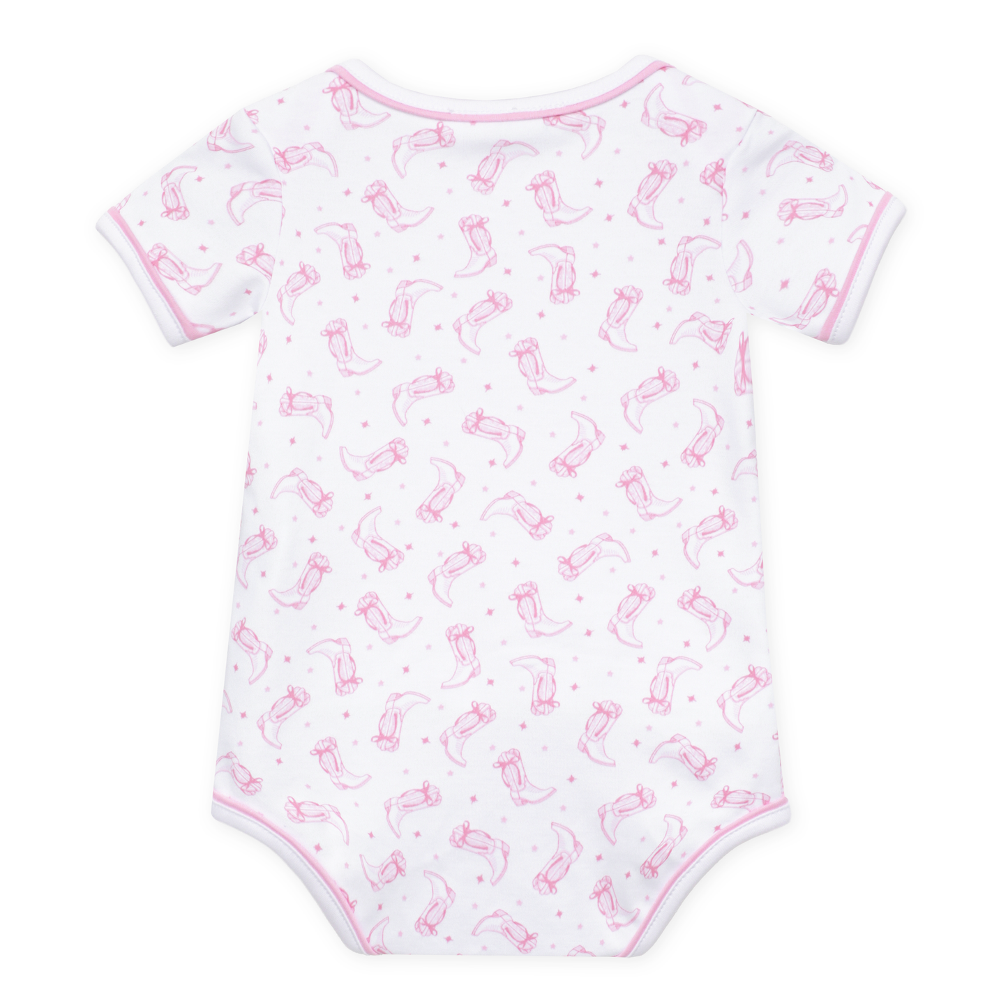 Darling Cowboy Boots Print Bodysuit - Pink