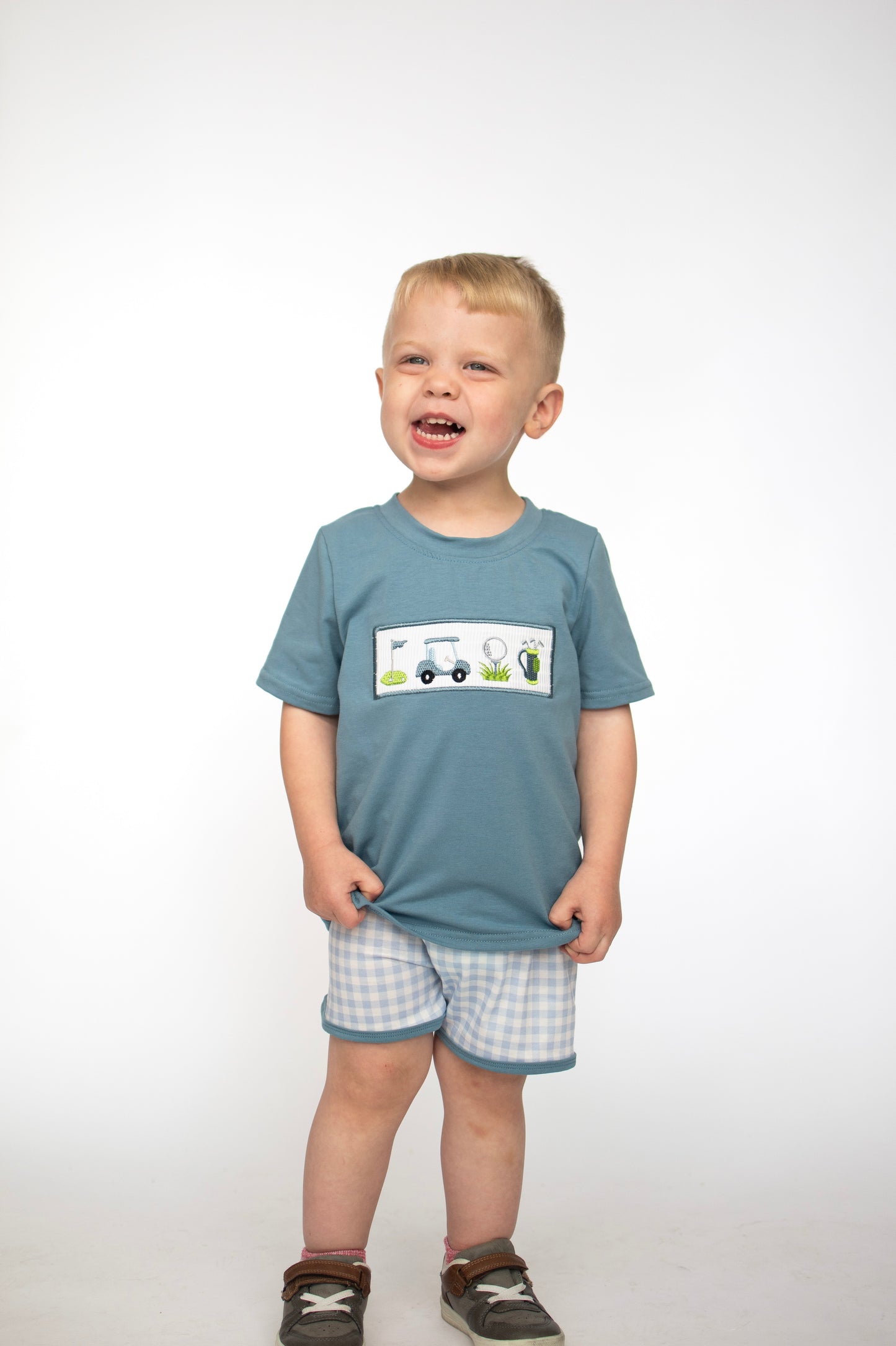 Golf Day Smocked Boy Set