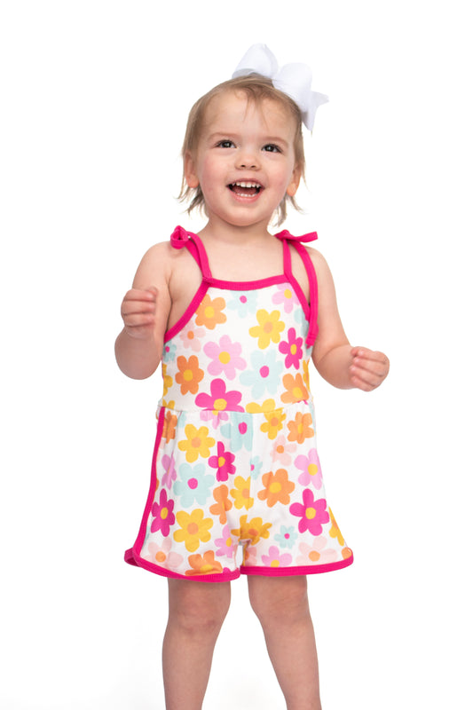 Hot Pink Floral Print Jumpsuit