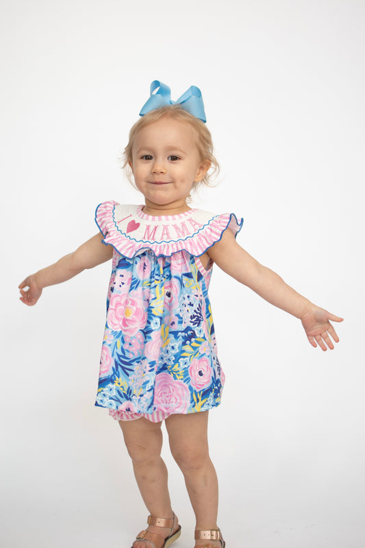 I Love Mama Floral Bloomer Set