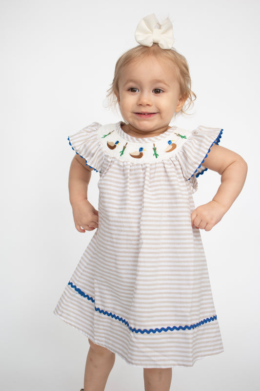 Mallard Smocked Girl Dress