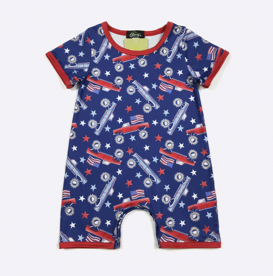 Merica Truck Boy Romper