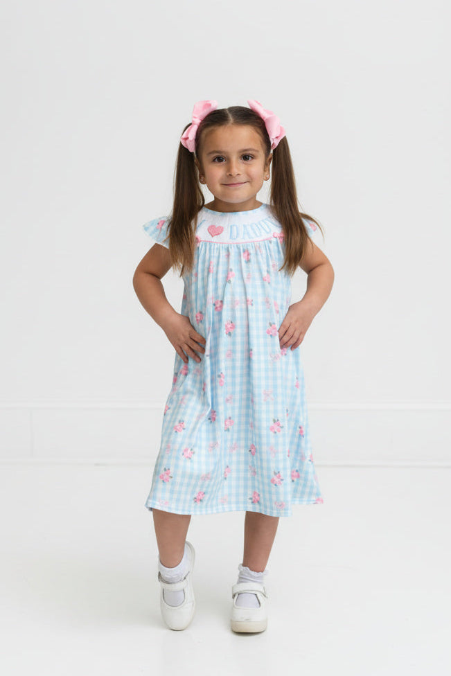 Blue I love DADDY Dress