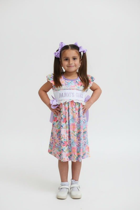 Purple Floral Daddy's Girl Dress