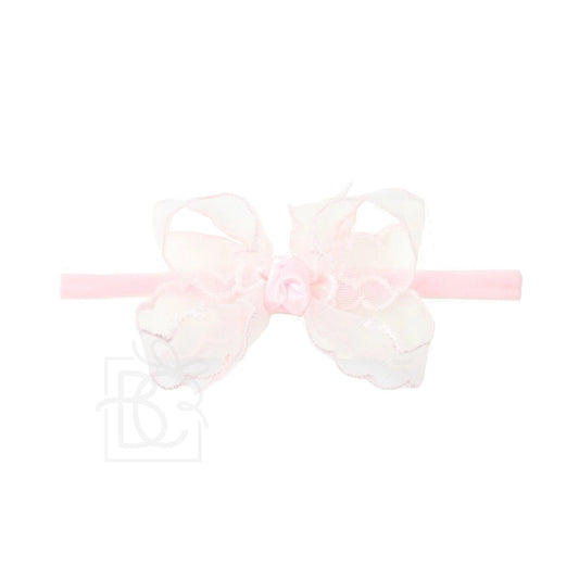 Beyond Creations Scalloped Organza Bow - Light Pink