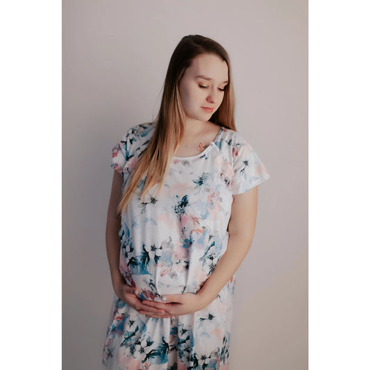 Watercolor Flower Labor and Delivery/ Nursing Gown