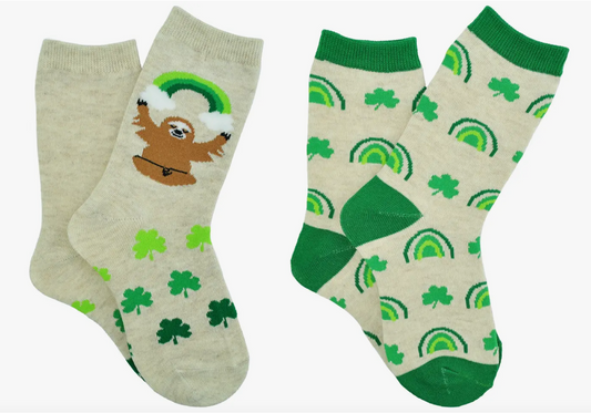 St. Patrick's Day Sloth Socks - 2 Pair