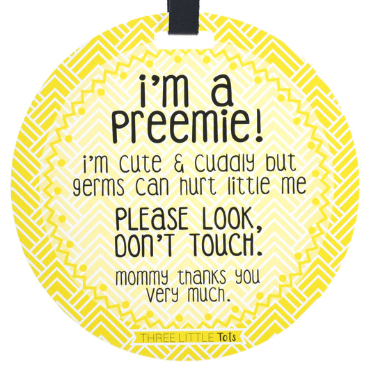 Yellow Preemie No Touching Baby Car Seat and StrollerTag